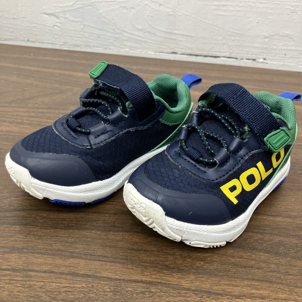 POLO  BY RALPH LAUREN  Baby BOYS BLUE LOW TOP SNEAKERS.    SIZE:  6